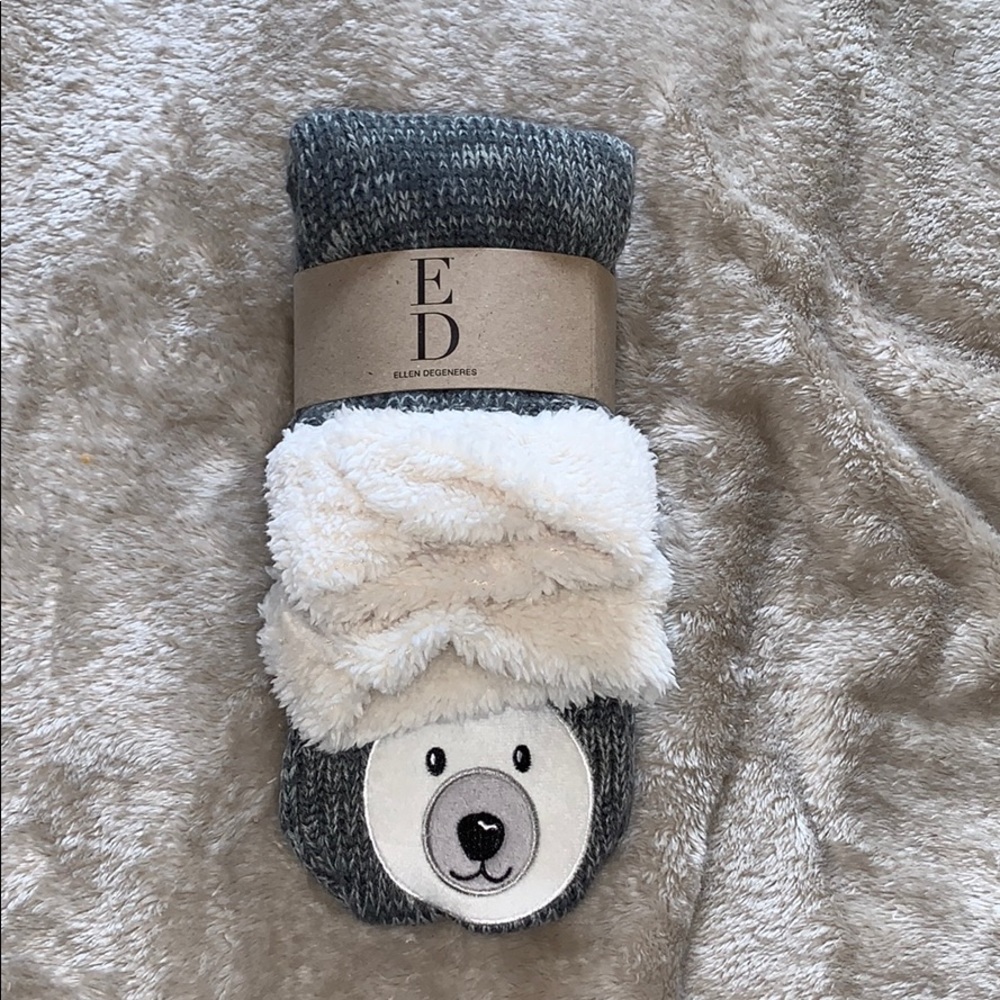 Fuzzy bear boot socks